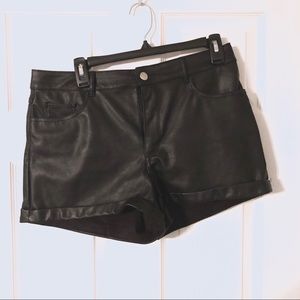 H&M Pleather Shorts w/ Silver Botton